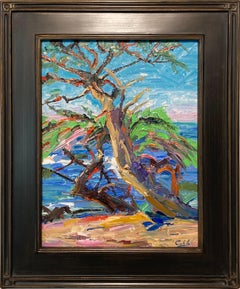 'Cypress Point, ' by James Cobb, Oil on Gesso Board Painting