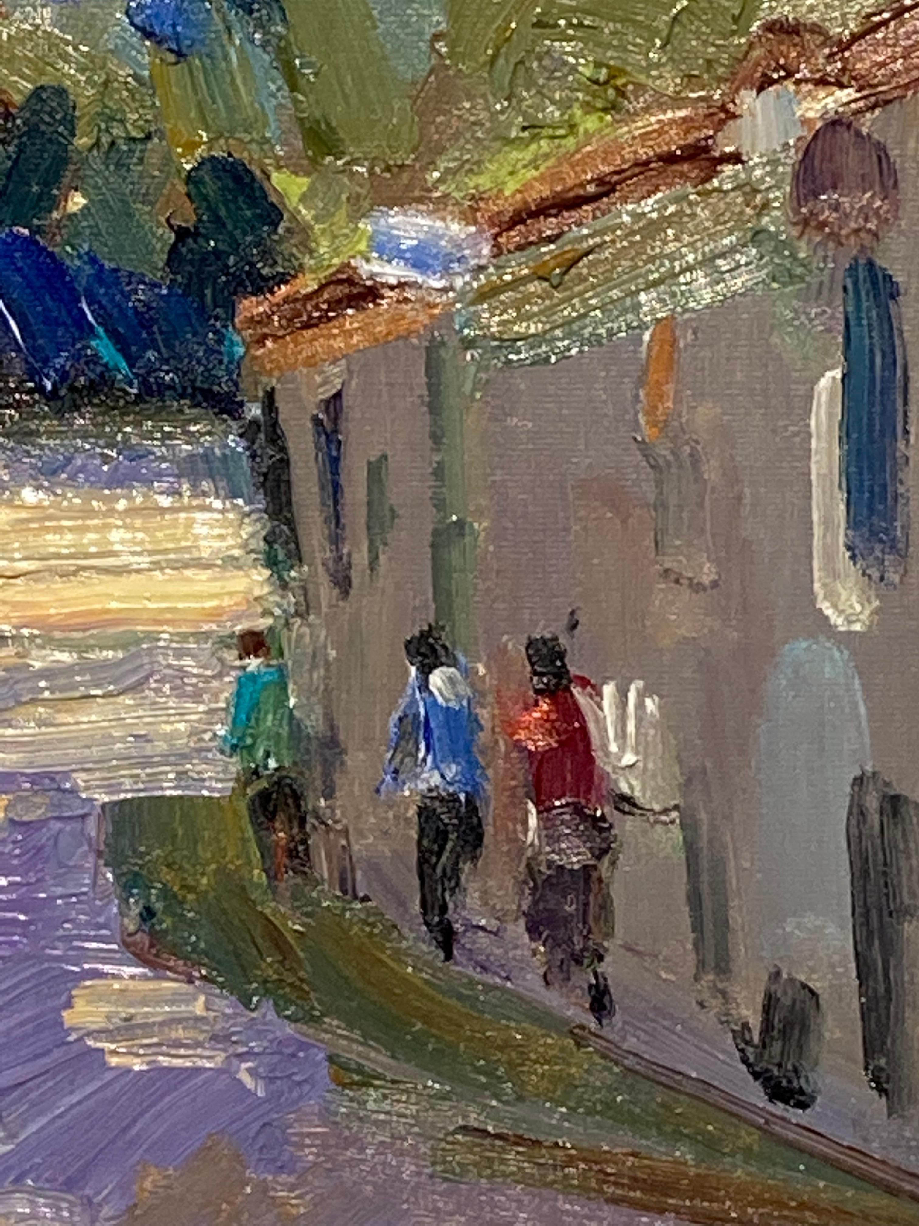 « Italie », par James Cobb, peinture à l'huile sur lin - Painting de Jim Cobb
