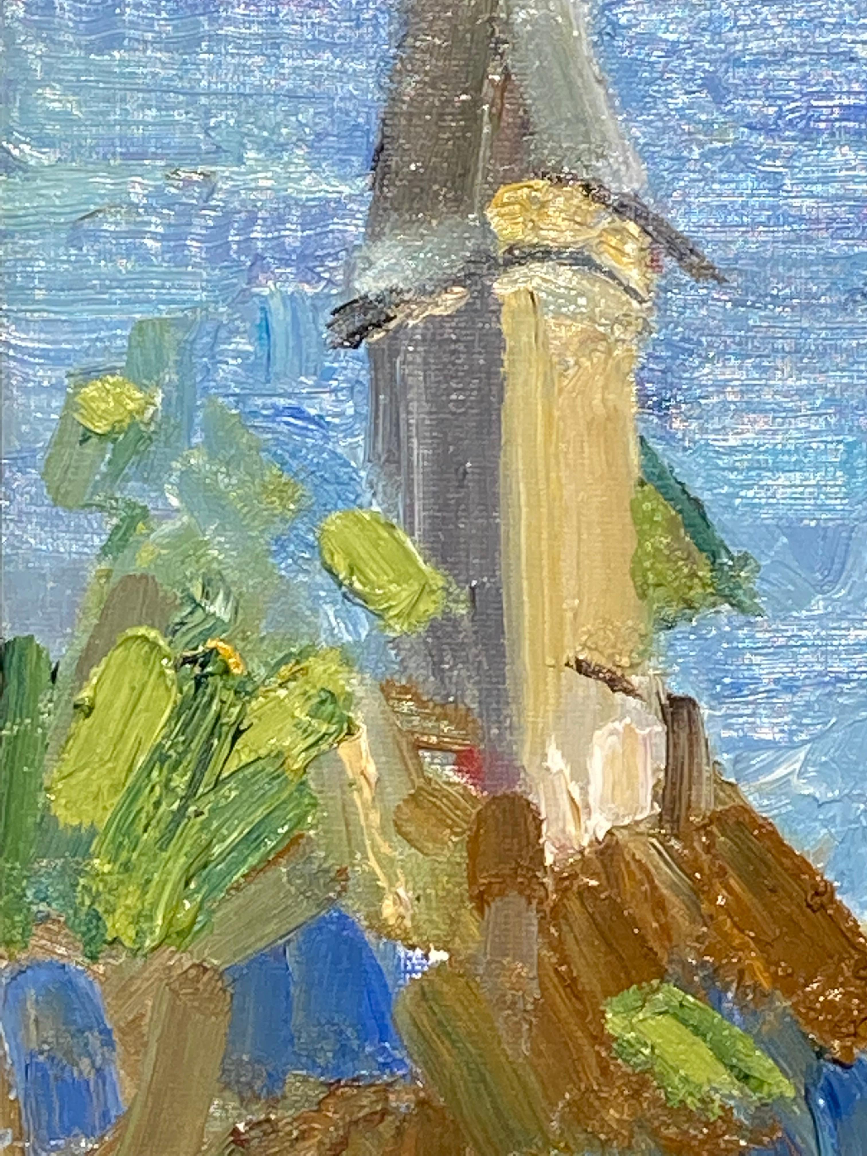 « Italie », par James Cobb, peinture à l'huile sur lin - Expressionniste Painting par Jim Cobb