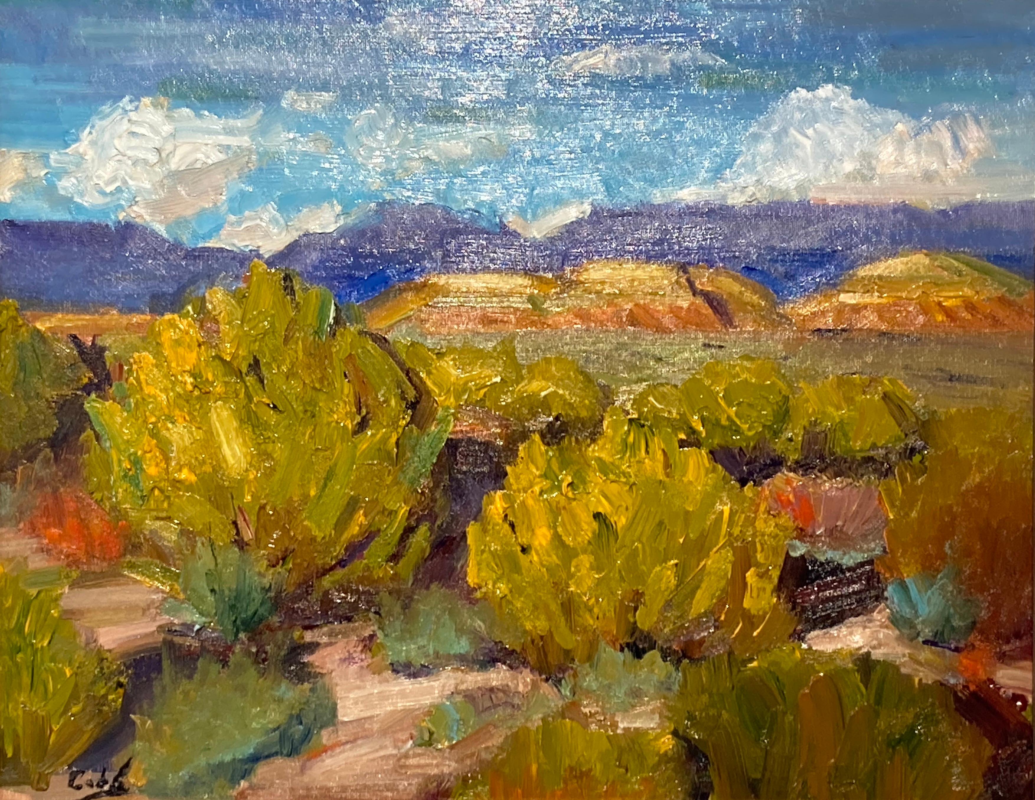 « Nouveau Mexique automne », par James Cobb, peinture à l'huile sur toile - Painting de Jim Cobb