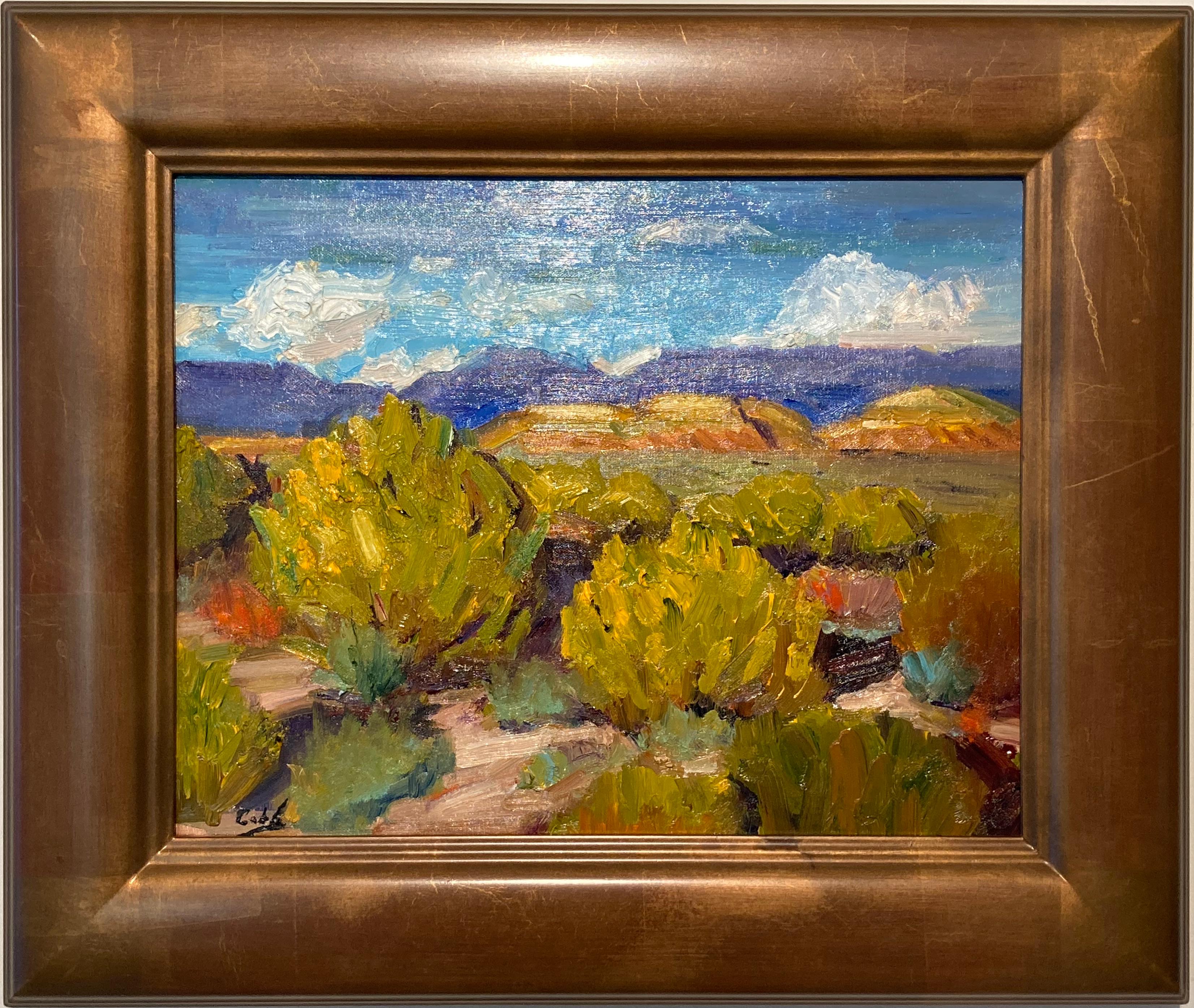 Jim Cobb Landscape Painting - 'New Mexico Fall, ' by James Cobb, Oil on Canvas Painting