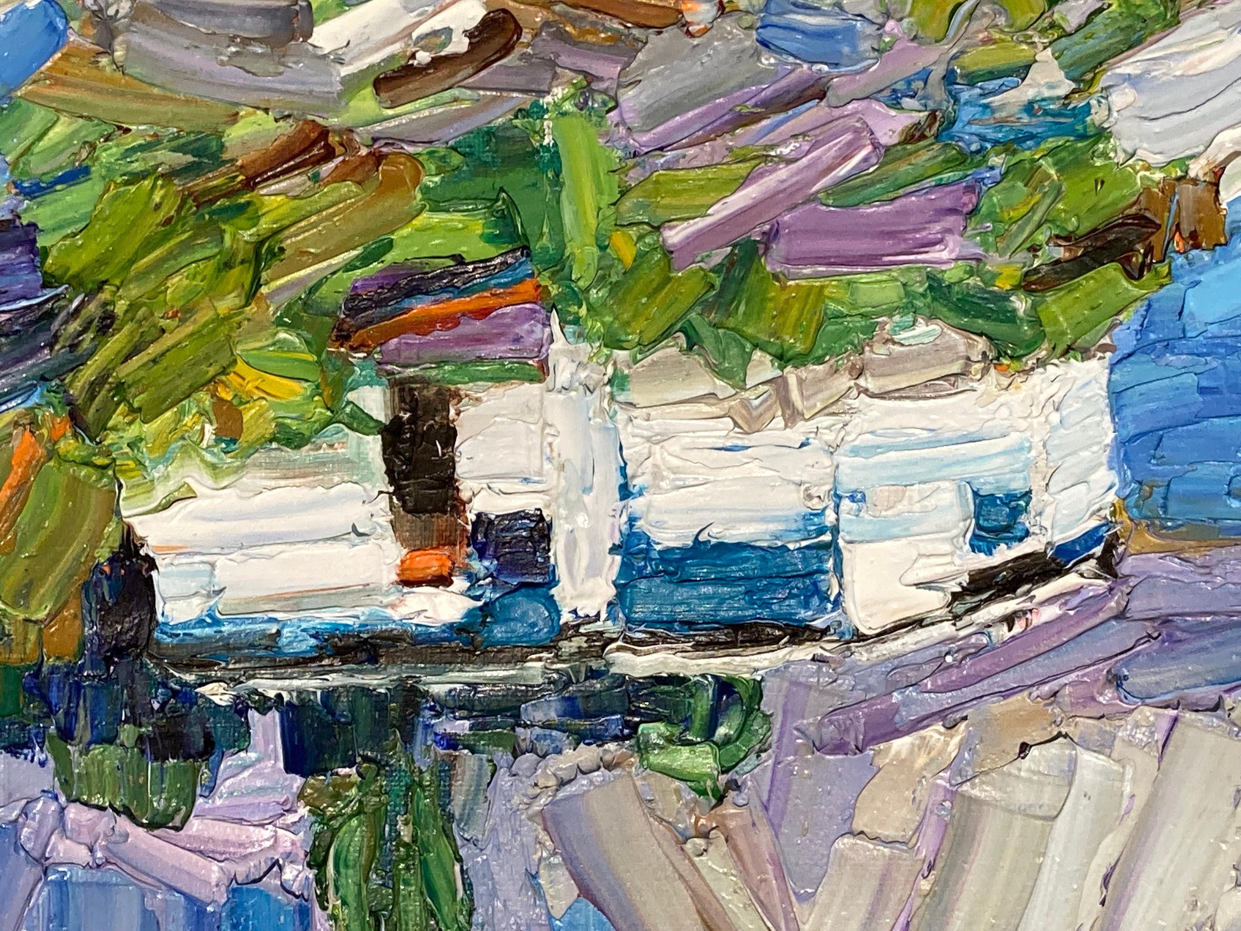 Peinture à l'huile sur toile « Rocky Seascape Overlook » de James Cobb en vente 1