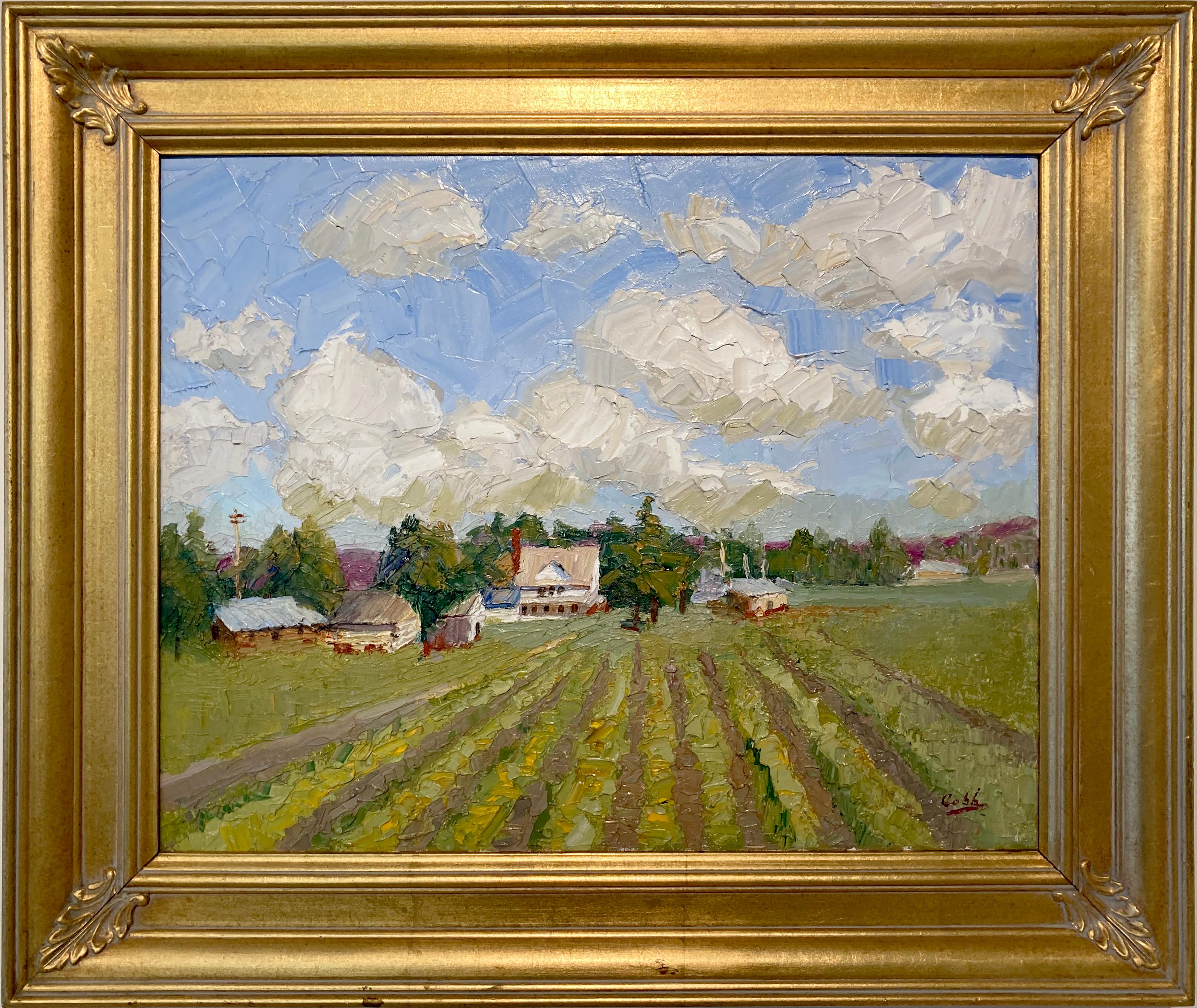 'Susan's Farm, ' by James Cobb, Oil on Canvas Painting