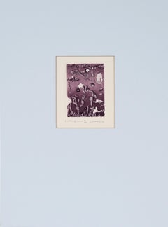 "Uno stato mio" - Litografia surrealista su carta del 1976