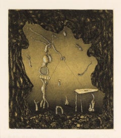 "Alice Monday Morn" - 1975 Surrealist Lithograph on Paper