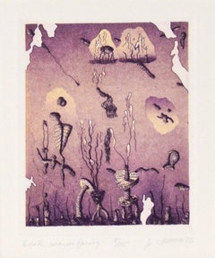 "Rückwärtsgewandt" - 1976 Surrealistische Lithographie auf Papier