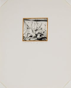 „Before The Fog“ – Surrealistische Lithographie auf Papier, 1975