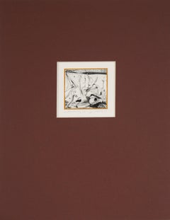 "Prima della nebbia" - Litografia surrealista su carta del 1975