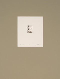 "giorno di mezzo" - Litografia surrealista su carta del 1976