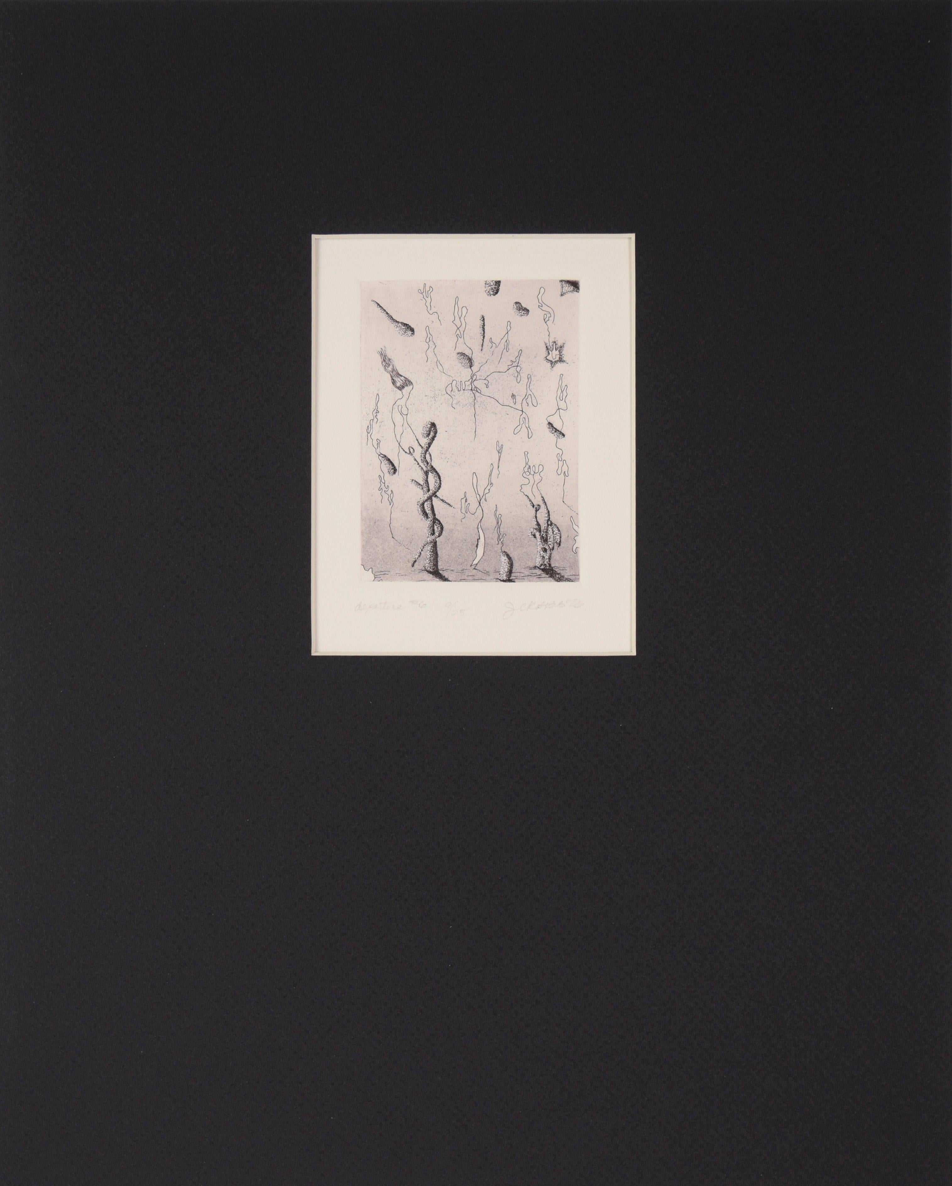 "Partenza #6" - Litografia surrealista su carta del 1976