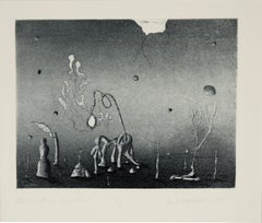 "It's just a shadow" - 1975 Surrealist Lithograph on Paper