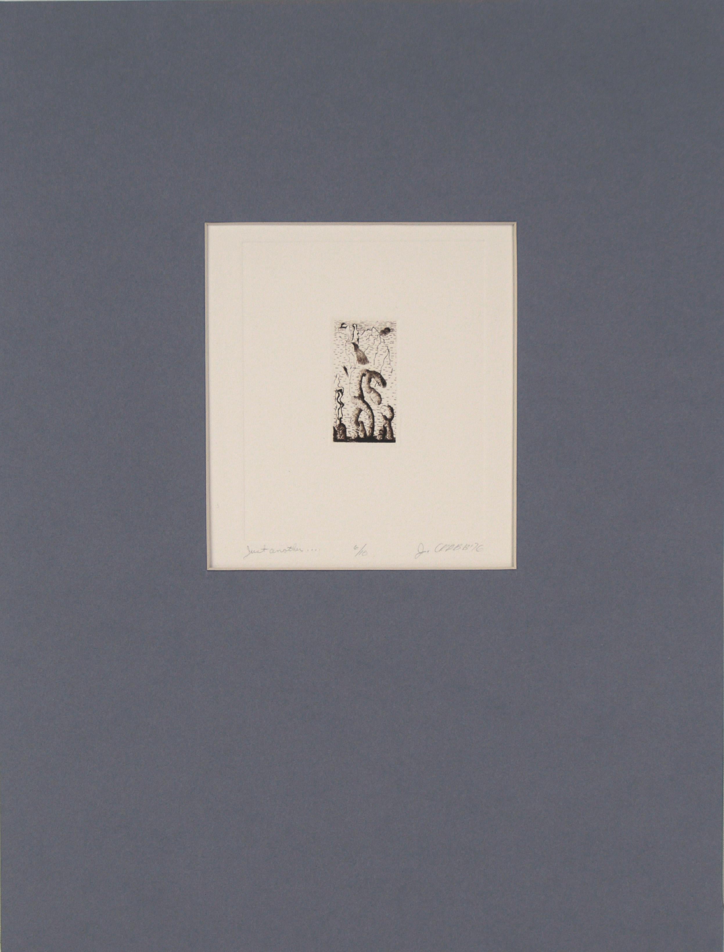 "solo un altro..." - Litografia surrealista su carta del 1976