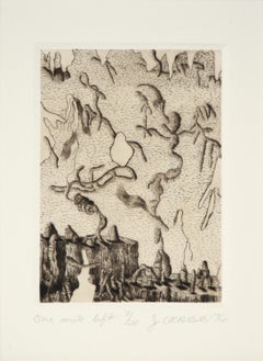 "Eine Meile links" - 1976 Surrealistische Lithographie auf Papier
