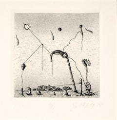 "ssssch" - 1975 Surrealist Lithograph on Paper