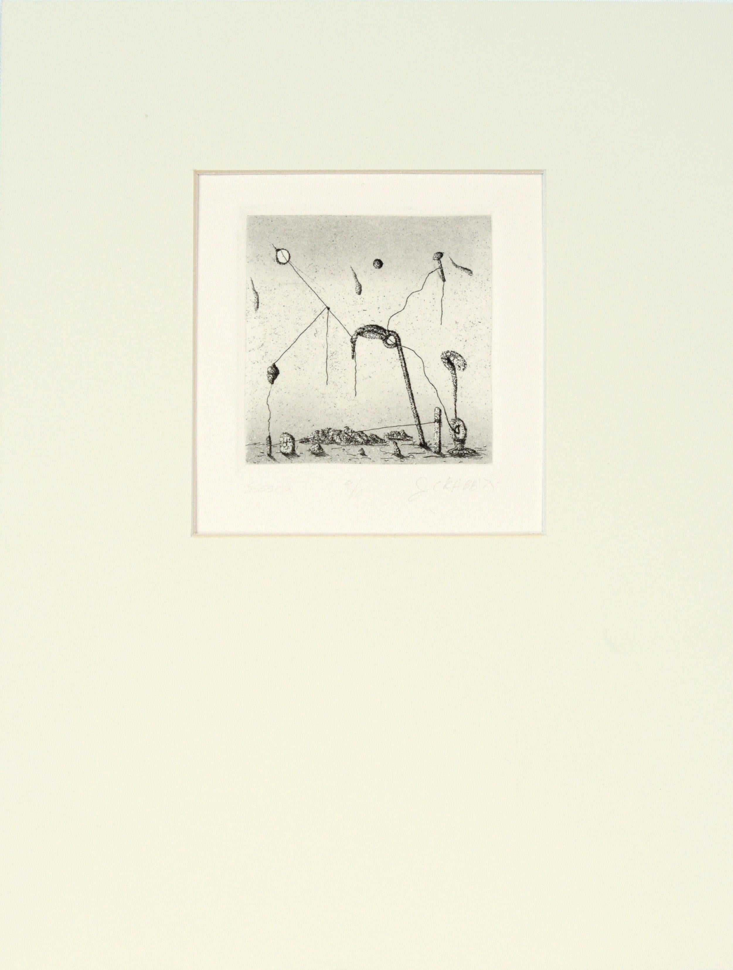 "ssssch" - Litografia surrealista su carta del 1975