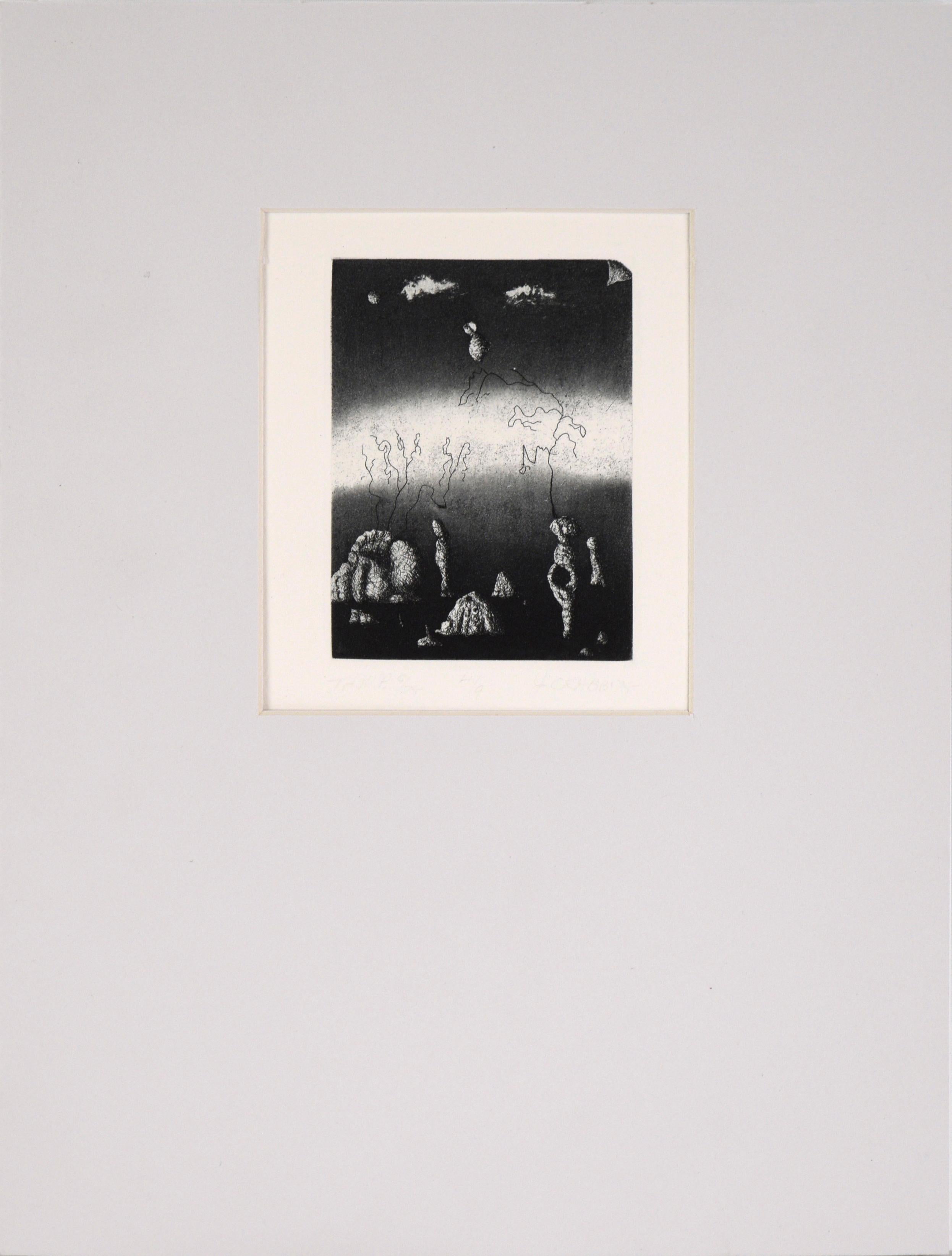 "T.H.U.M.P." - 1975 Surrealist Lithograph on Paper