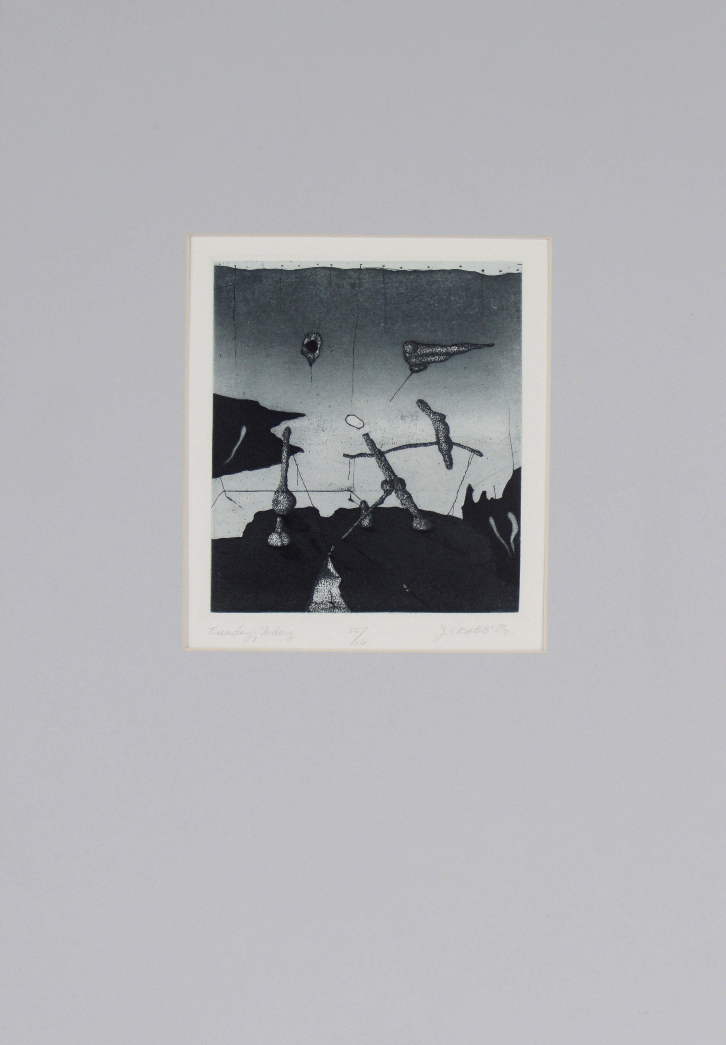 "Tuesday; Today" - 1975 Surrealist Lithograph on Paper