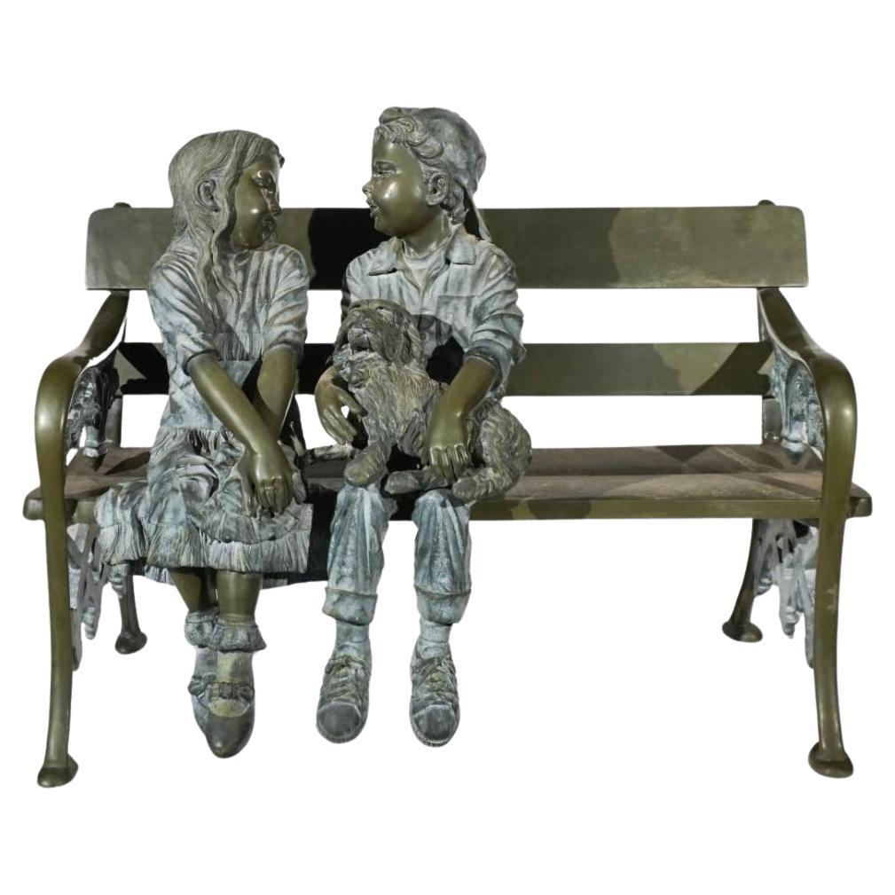 Jim Davidson, (American b. 1962), Young Lovers, Partially weathered green patina