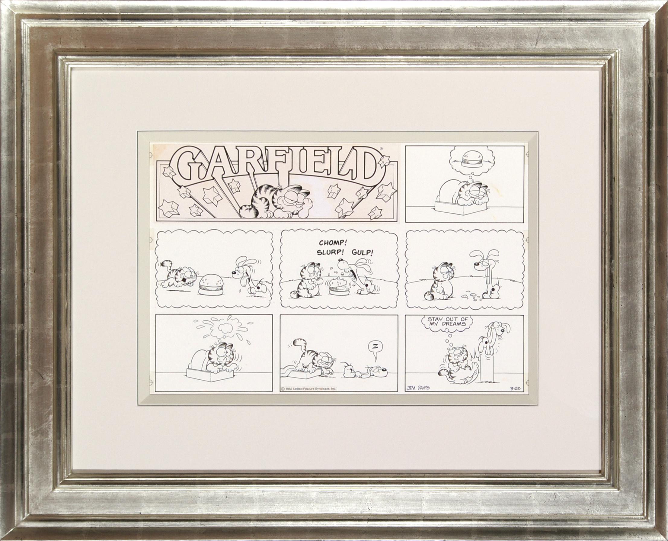 Odie Just Can't Catch a Break, Even in Garfield's Dreams!  - Mixed Media Art by Jim Davis