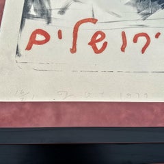 Jim Dine '1935, American' Lithograph 16/21 circa 1979 "Nancy in Jerusalem"