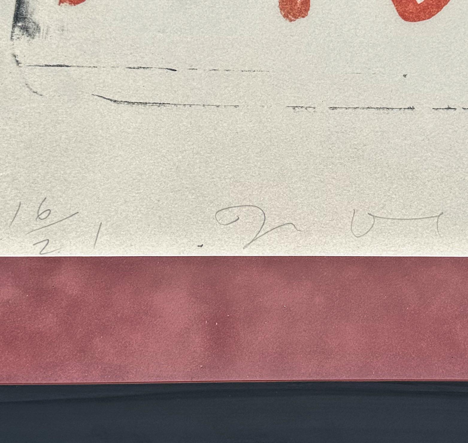 Mid-Century Modern Jim Dine '1935, American' Lithograph 16/21 circa 1979 