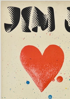 JIM DINE - FOUR HEARTS - NATIONAL GALERIE BERLIN Original Vintage Poster Signed