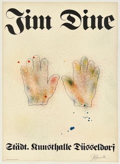 JIM DINE - HANDS Original Vintage Pop Art Gallery Exhibition Poster Hand Signed