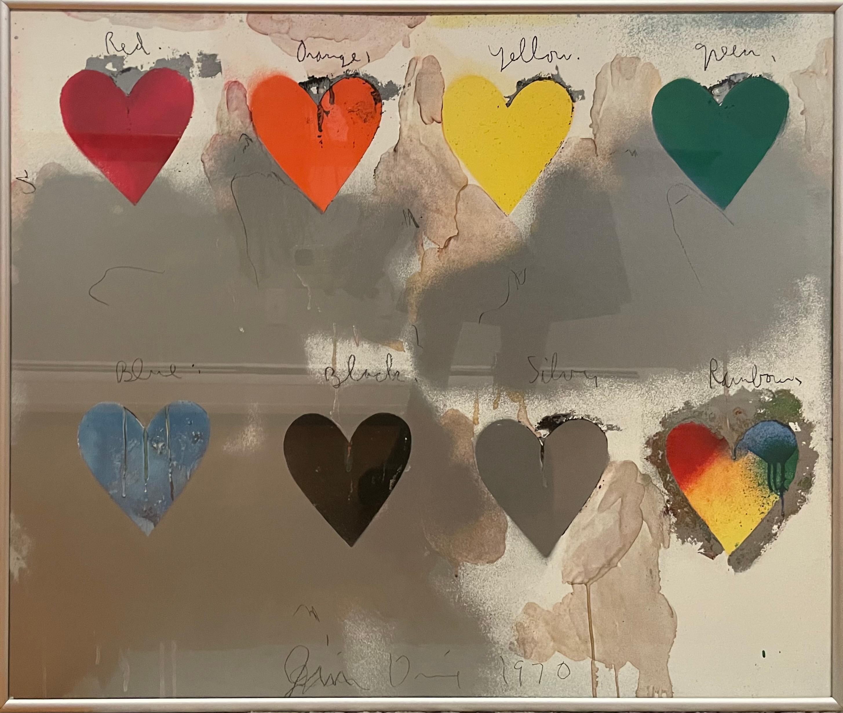 Jim Dine Abstract Print - Untitled (Heart Colors)