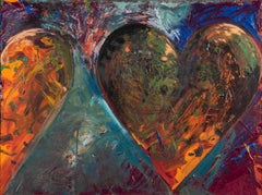 A smaller fortress - Jim Dine, hearts, contemporary, painting, american, pop art