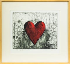 Jim Dine The Little Heart in a Landscape 1991 Signed Etching Edition of 100
