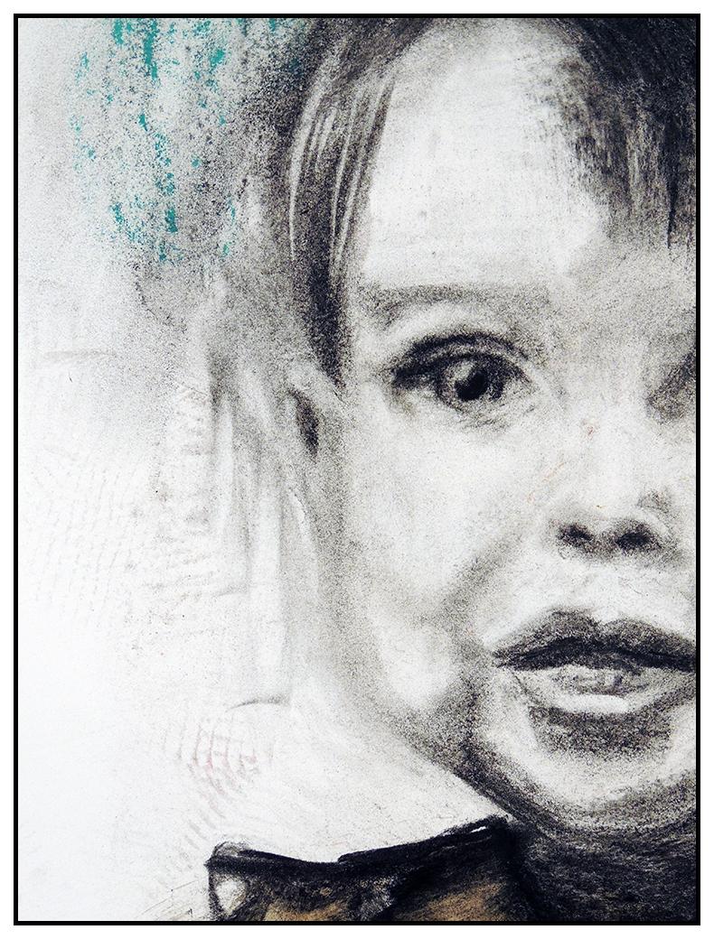 Jim Dine Watercolor Painting Original Signed Large Child Self Portrait Artwork For Sale 1