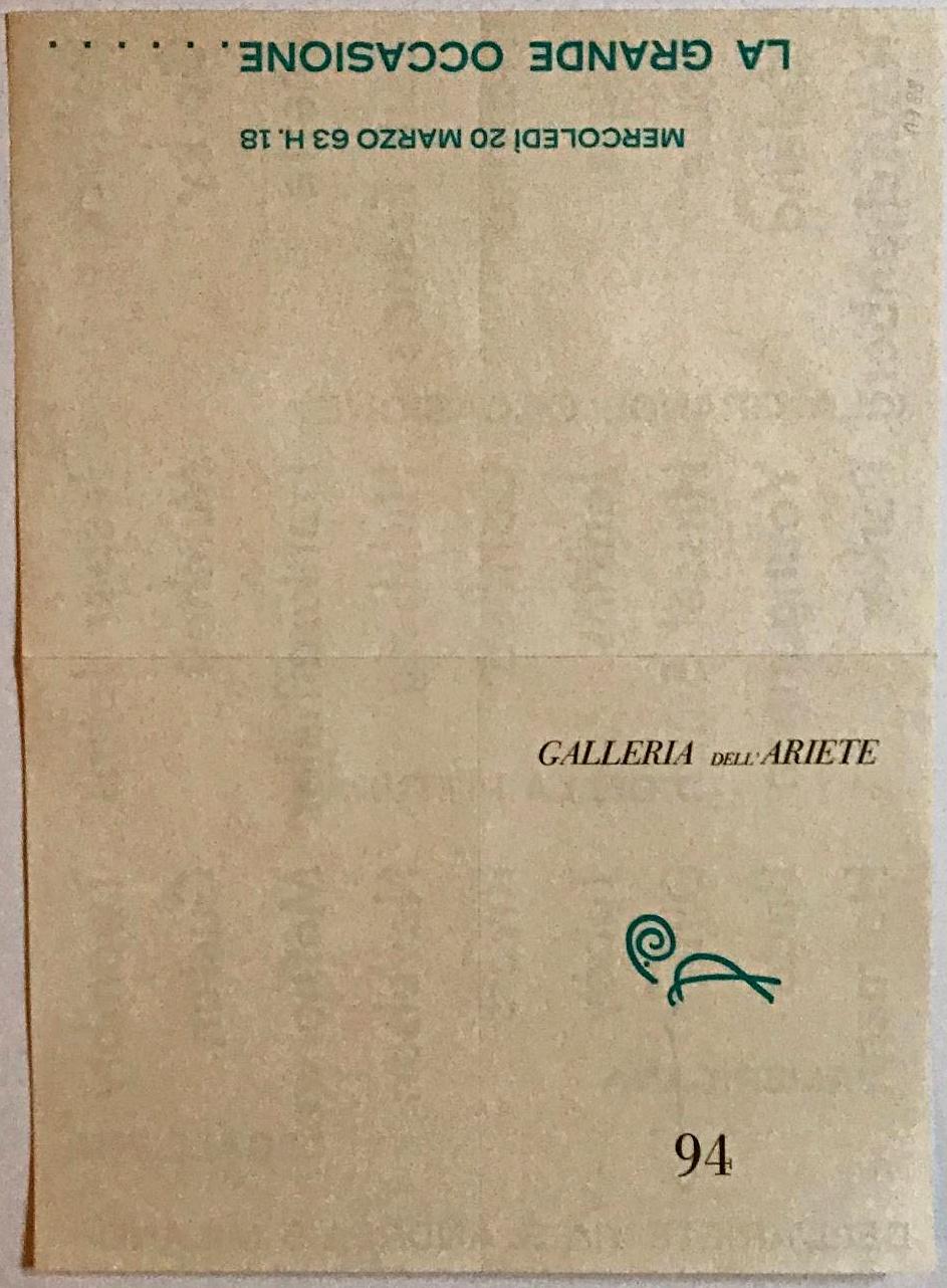 La Grande Occassione Della Pittura Americana Milano (Hand Signed by Jim Dine) - Beige Figurative Print by Jim Dine, Philip Guston, Mark Rothko, Helen Frankenthaler, Cy Twombly, Jackson Pollock & others