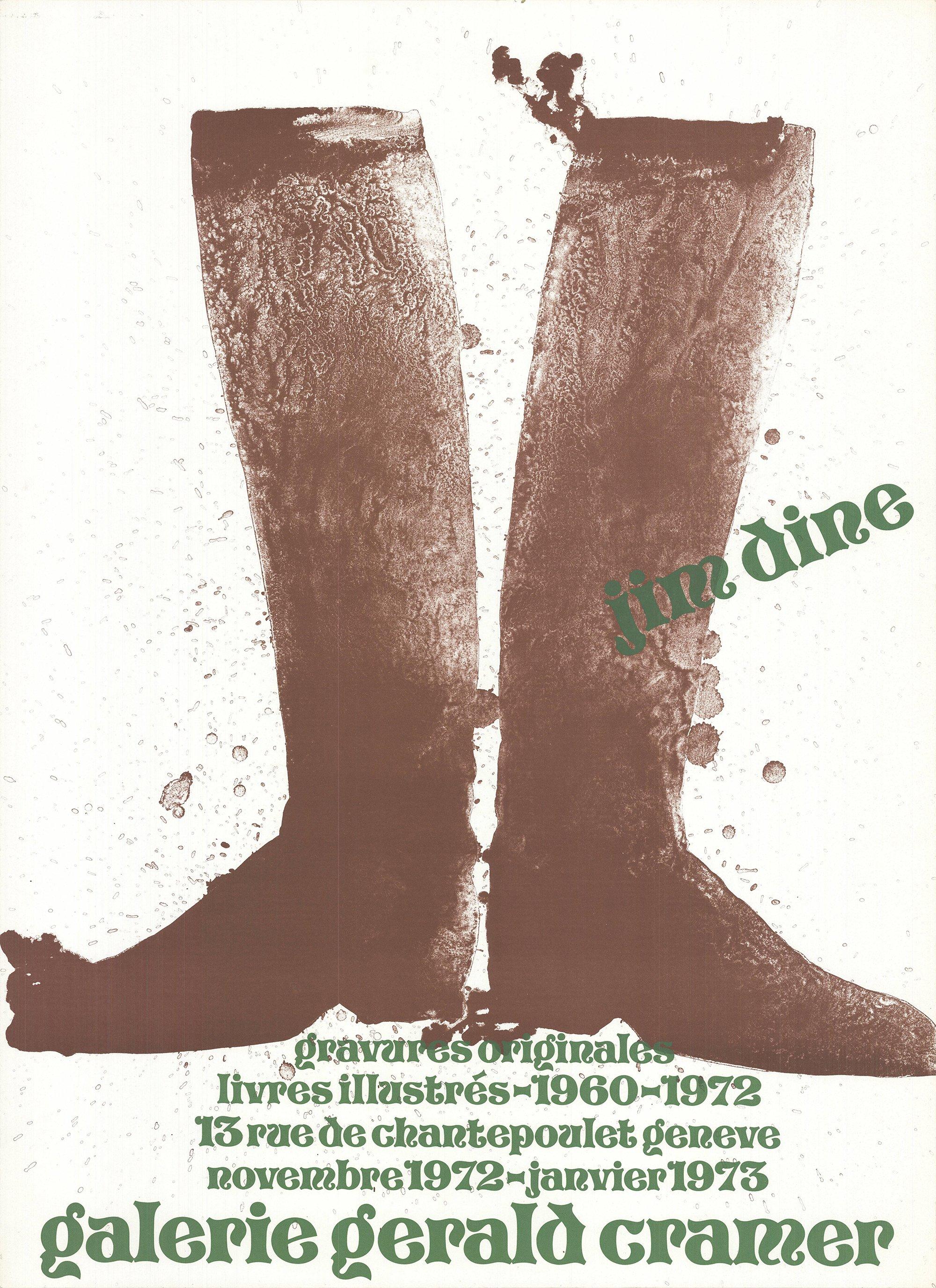 Taille du papier : 30 x 22 pouces (76,2 x 55,88 cm)
 Taille de l'image : 30 x 22 pouces ( 76.2 x 55.88 cm )

 L'affiche de Jim Dine promouvant l'exposition de gravures originales et de livres illustrés à la Galerie Gerald Cramer de novembre 1972 à