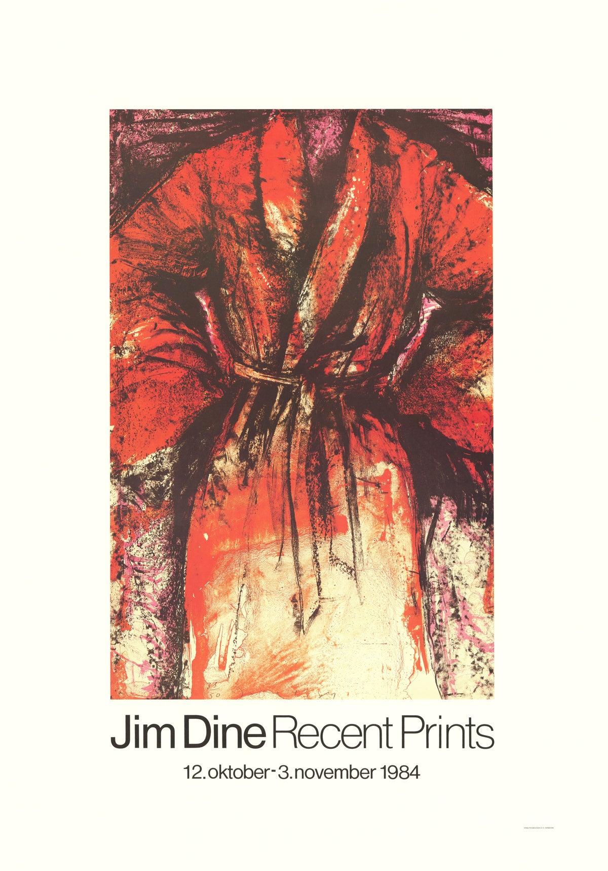 Paper Size: 34.75 x 24.75 inches ( 88.265 x 62.865 cm )
 Image Size: 22.5 x 14.75 inches ( 57.15 x 37.465 cm )

Jim Dine's exhibition in Denmark and the accompanying poster of a robe for "Recent Prints" at Vang Rasmusen A/S reflect the artist's