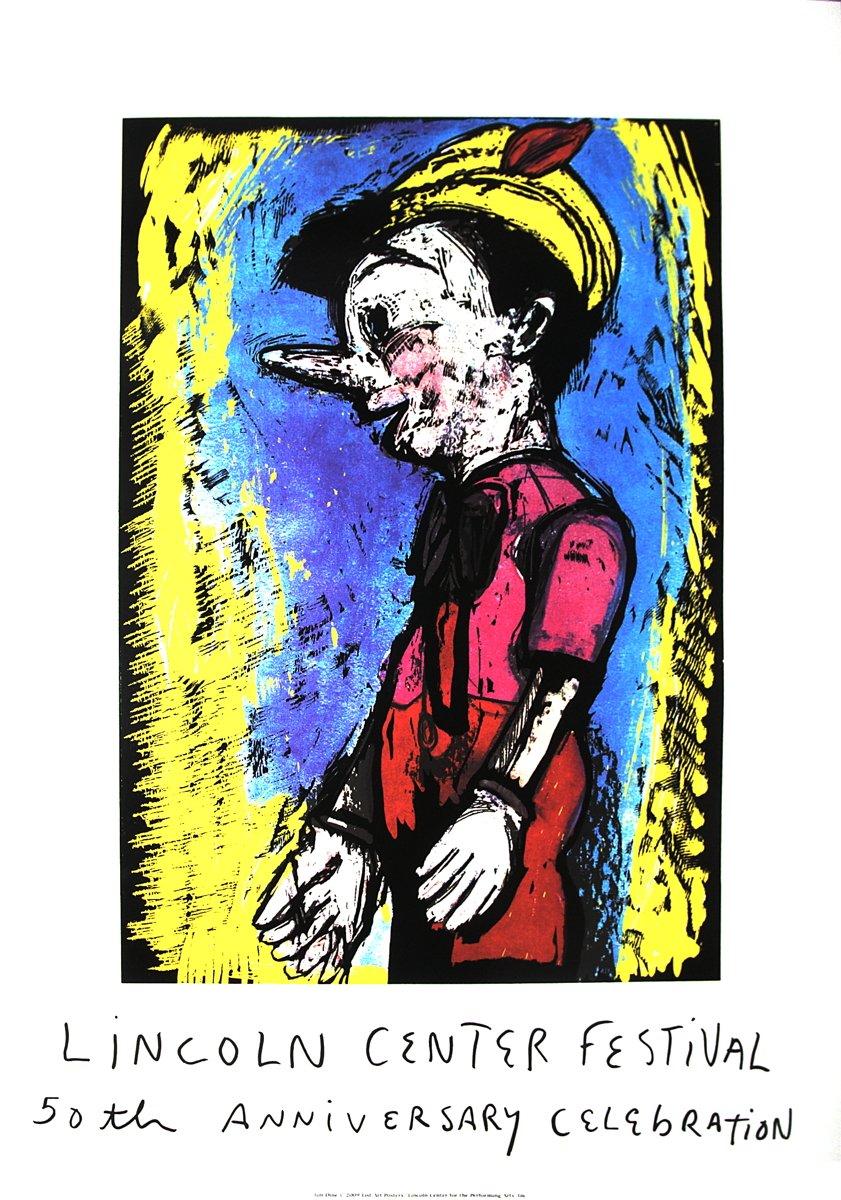 Paper Size: 42.5 x 30 inches ( 107.95 x 76.2 cm )
 Image Size: 30 x 21 inches ( 76.2 x 53.34 cm )

Jim Dine's "Pinocchio" artwork, as featured in this poster for the Lincoln Center, embodies a profound metaphor for art, according to the artist