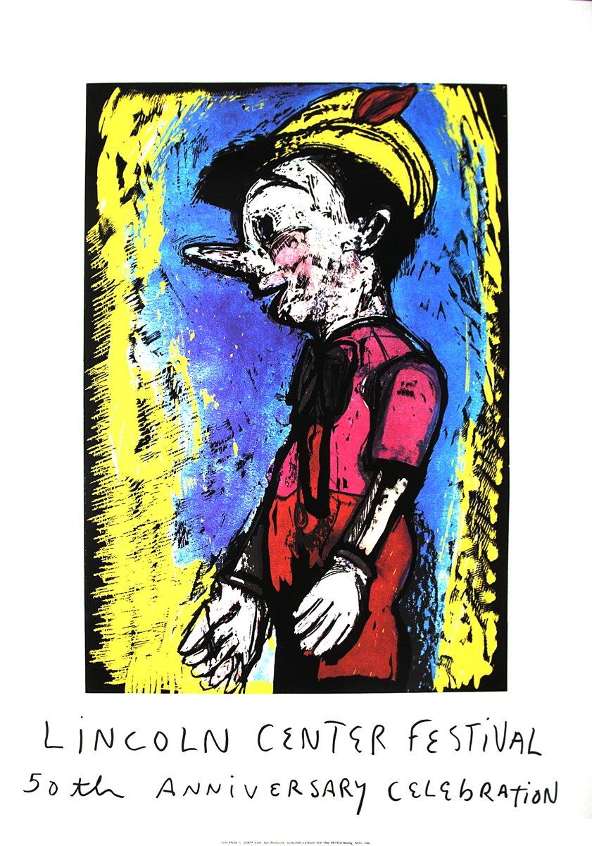 Jim Dine's "Pinocchio" artwork, as featured in this poster for the Lincoln Center, embodies a profound metaphor for art, according to the artist himself. Dine described the concept of a talking stick transforming into a boy as symbolic of art's
