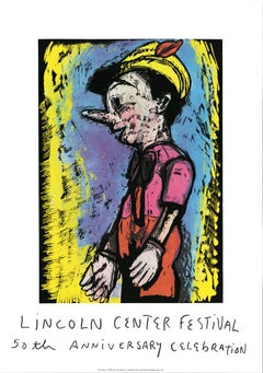 2008 After Jim Dine Pinocchio Print, Mixed Media, Pop Art, Unframed