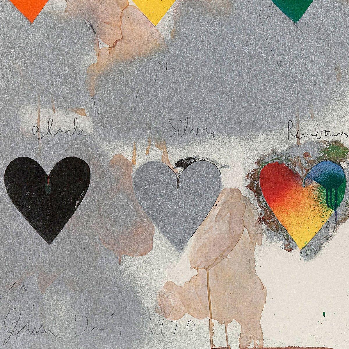 8 Hearts / Look, Off-set Lithograph with metallic paper collage overlay, 1970 6