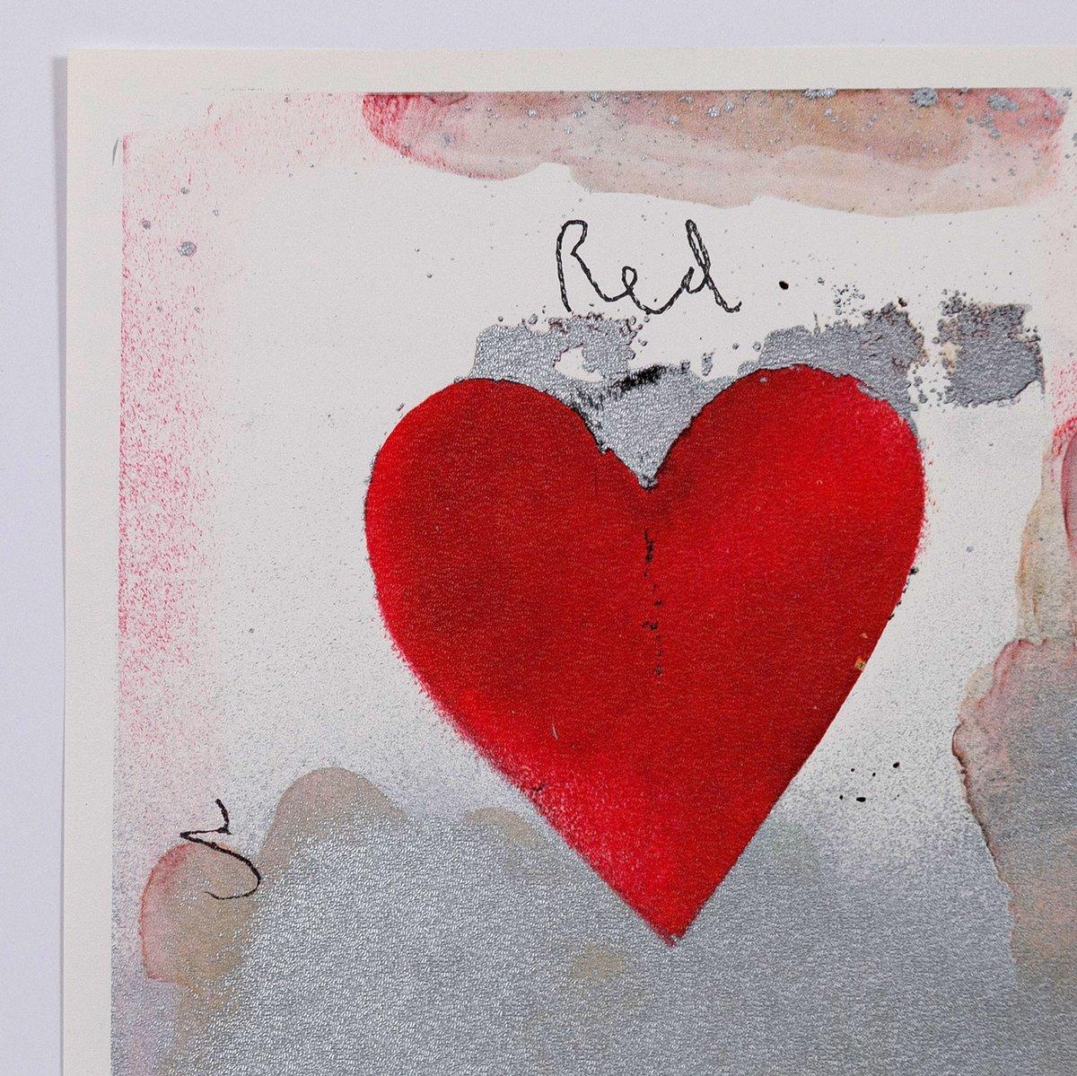 8 Hearts / Look, Off-set Lithograph with metallic paper collage overlay, 1970 1