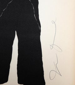 Basil in Black Leather Suit, Modern Lithograph by Jim Dine