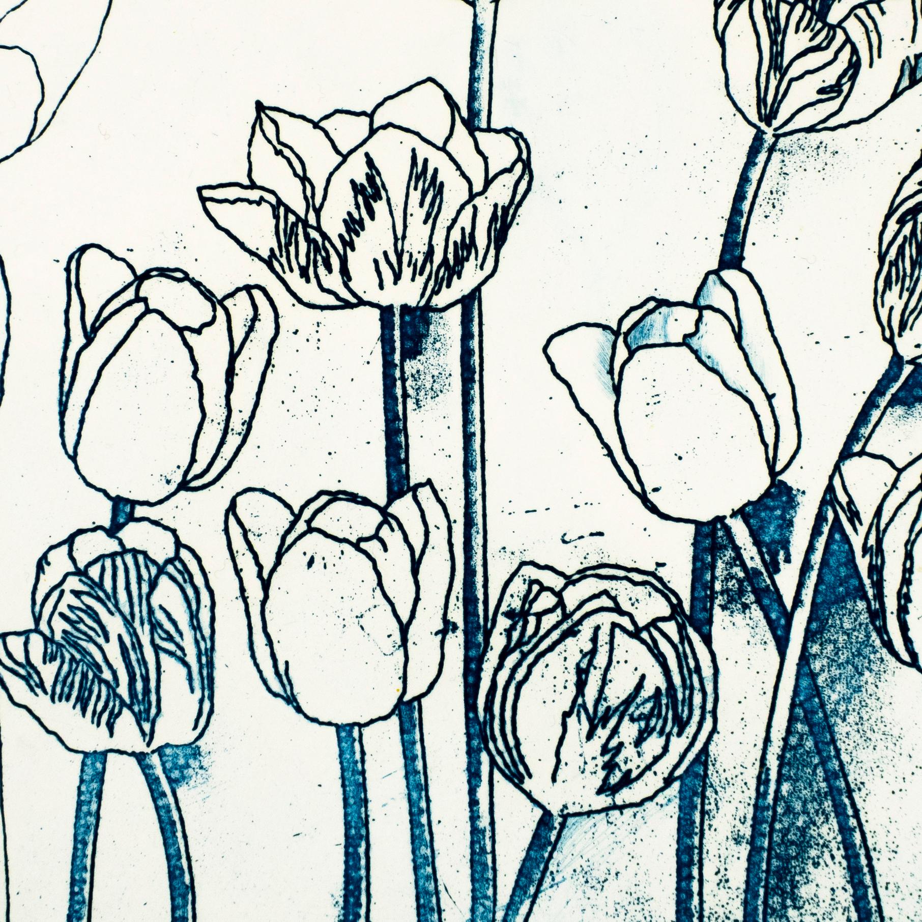 blue tulips drawing