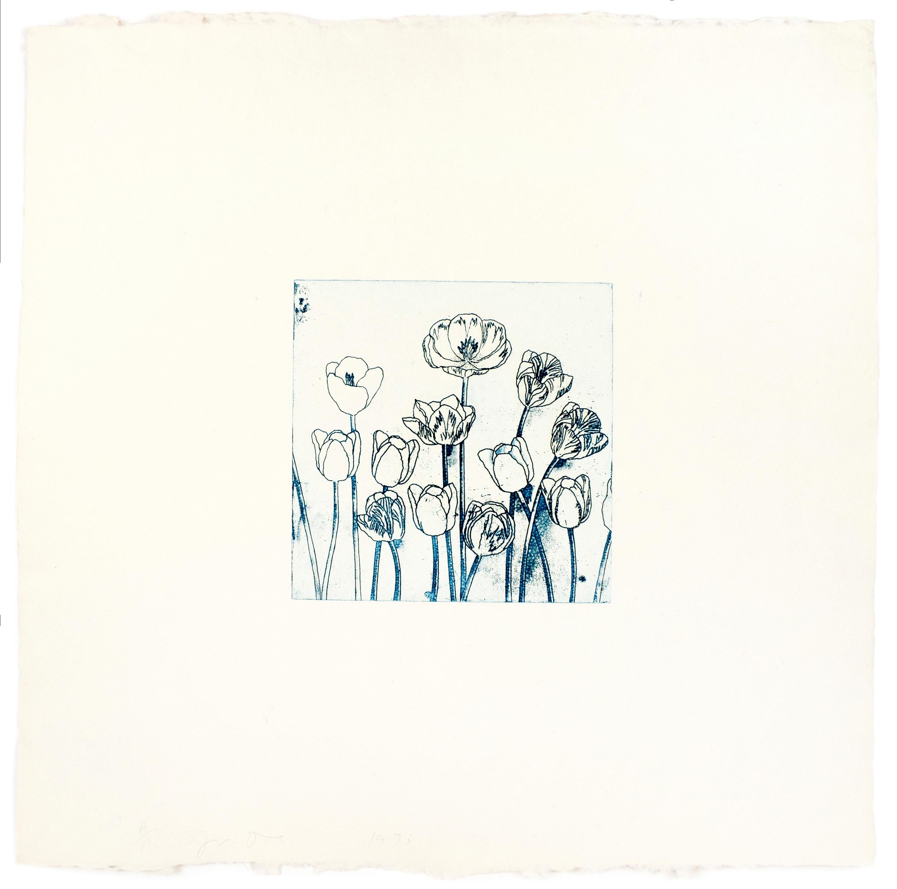 blue tulips drawing
