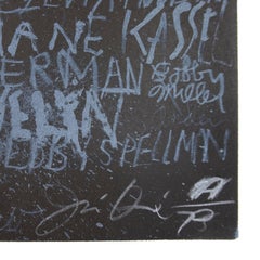 Cincinnati II: Large Scale Black and White abstract text drawing by Jim Dine