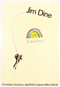 SIGNED vintage Jim Dine Complete Graphics Galerie Mikro 1970 rainbow poster