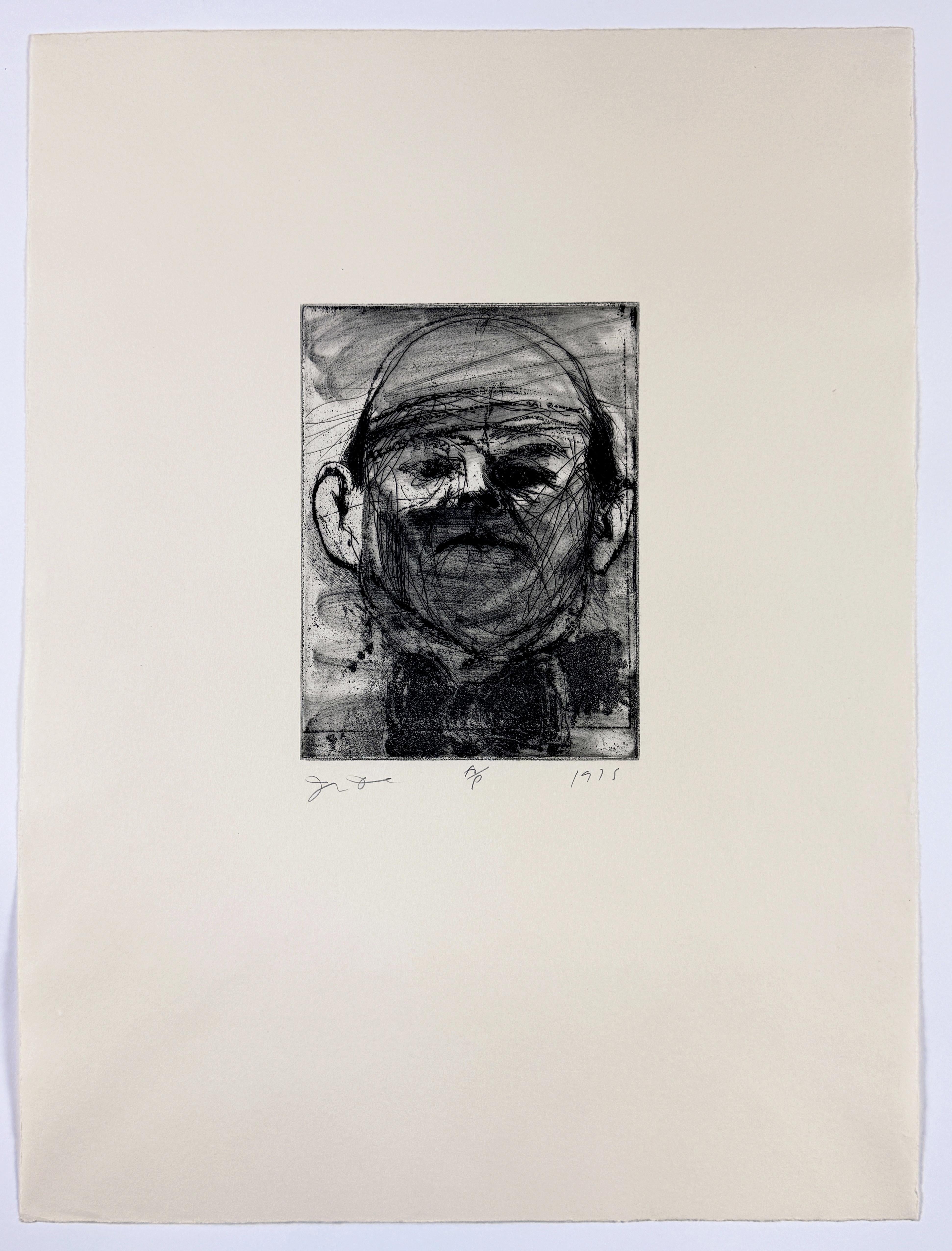 Dartmouth Portraits Jim Dine portfolio of nine self portrait etchings aquatint For Sale 9
