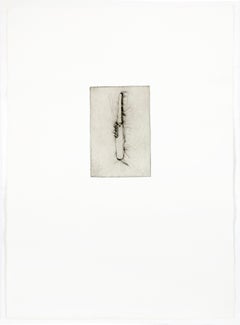 Drypoint: Hand saw by Jim Dine, black and white tool still life sketch