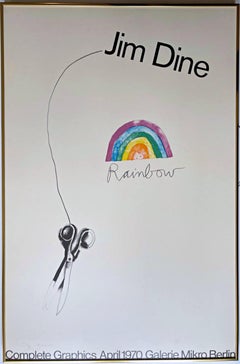 Galerie Mikro Berlin rare European Pop Art print, Hand Signed by Jim Dine, Frame