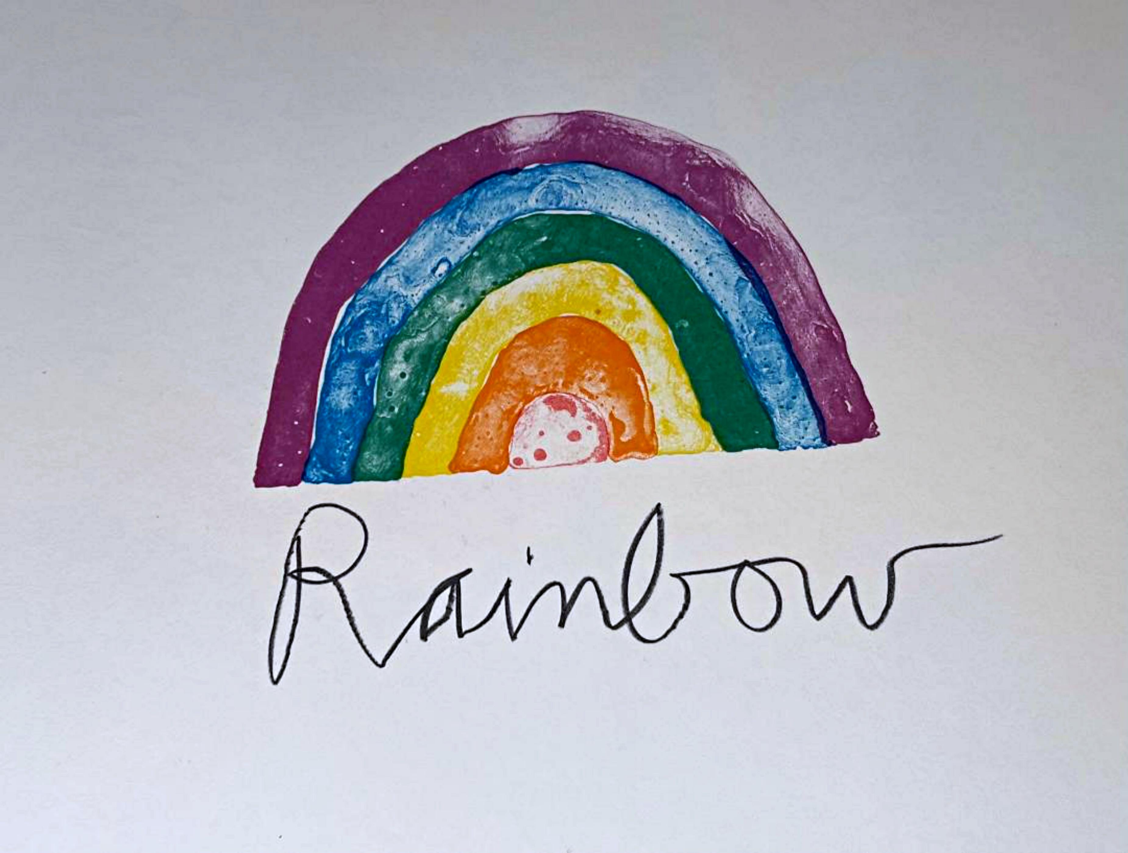 Galerie Mikro Seltenes Regenbogen Europäisches Pop-Art-Poster (hand signiert von Jim Dine)  im Angebot 2