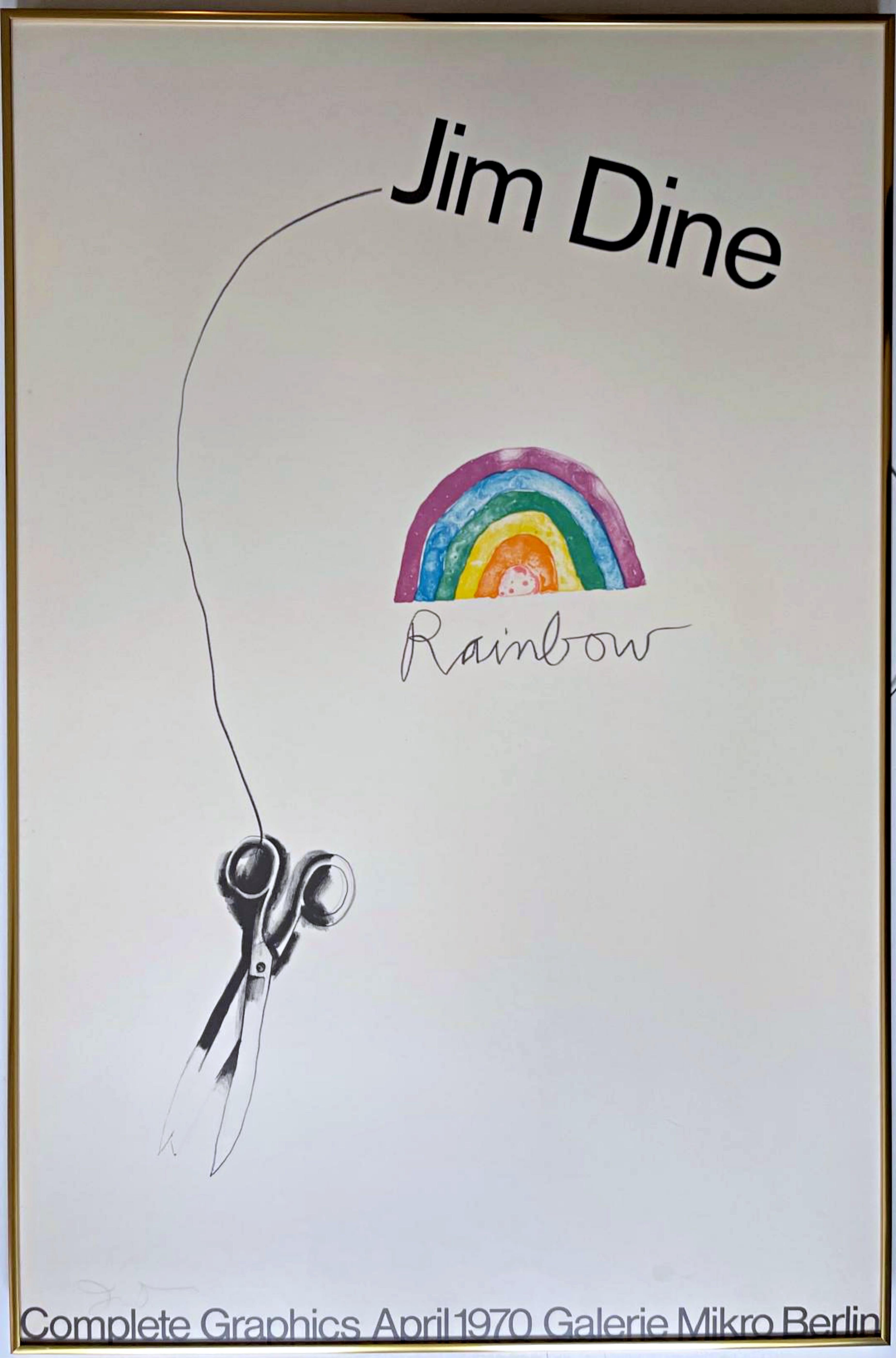 Galerie Mikro raro poster della Pop Art europea arcobaleno (firmato a mano da Jim Dine)