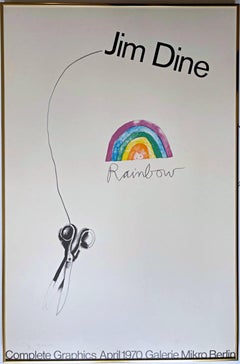 Galerie Mikro rare rainbow European Pop Art poster (hand signed by Jim Dine) 